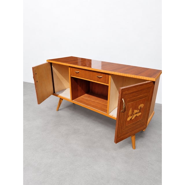 Mid-Century Sideboard in Burl Wood, 1950 For Sale - Image 4 of 10
