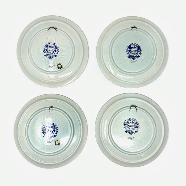 Boch Delft Belgium Plates - Set of 4. All in excellent condition with no chips or cracks.