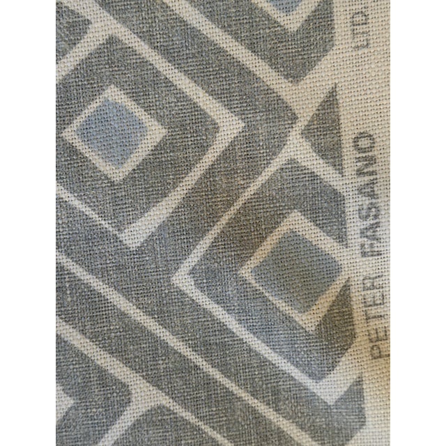 2020s Peter Fasano Labyrinth Printed Linen Fabric in Skylight Blue 1 6/8 Yards For Sale - Image 5 of 6