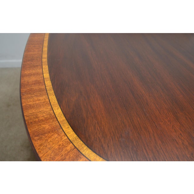 Late 20th Century Henkel Harris Mahogany Banded Dining Table For Sale - Image 5 of 17
