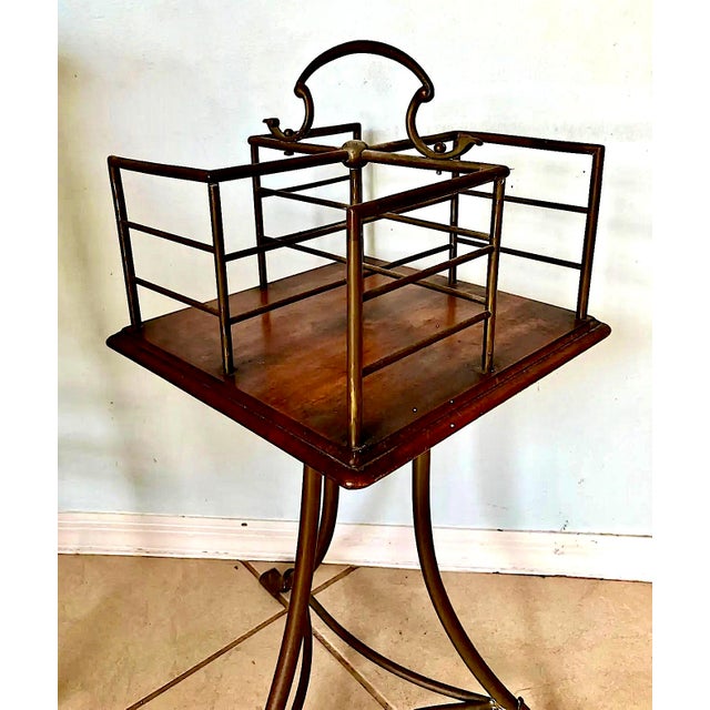 English Antique Edwardian Revolving Bookstand For Sale - Image 3 of 6