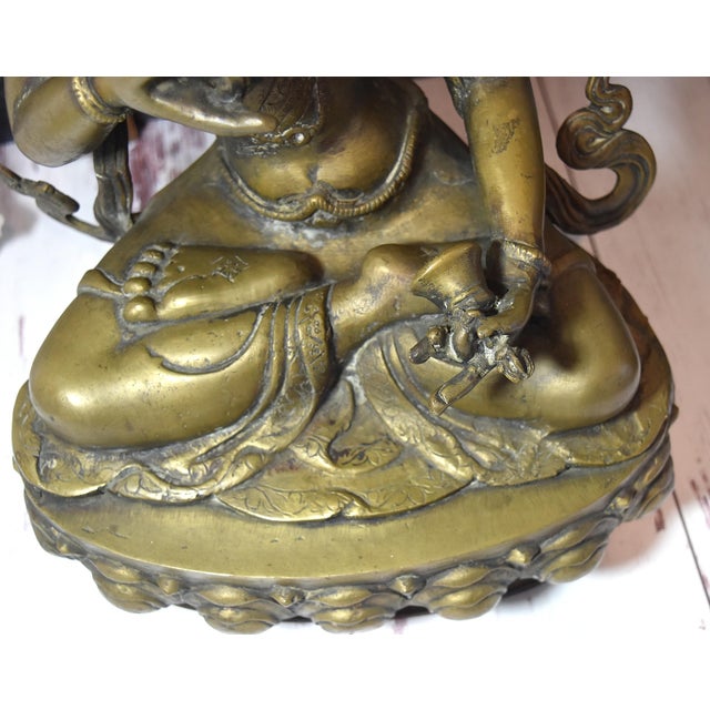 16.75" Tibetan Vajrasattva Bronze Buddha Statuary For Sale - Image 18 of 18