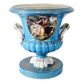 Sevres Style Porcelain Urns Vases, Set of 2 For Sale