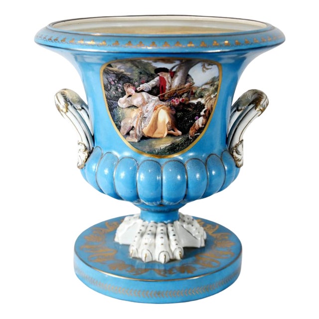Sevres Style Porcelain Urns Vases, Set of 2 For Sale