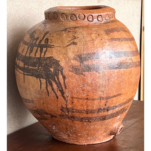 18th Century Handmade Terracotta Olive Jar, Vase With Two Handles, Spain For Sale - Image 4 of 10