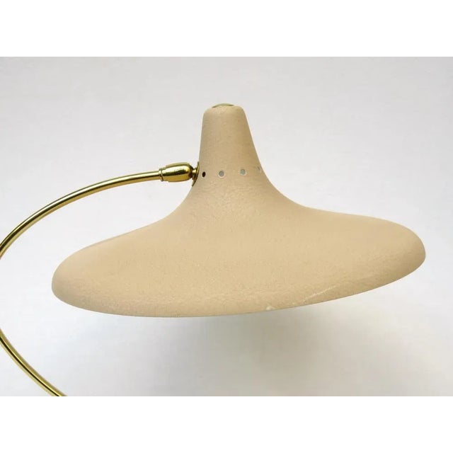 Witch's Hat Table Lamp in Brass with Dark Beige Shrink Varnish, Germany, 1950s For Sale - Image 15 of 18