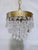 Vintage Brass Ornate Crown Chandelier With French Pendalogue Crystals For Sale - Image 9 of 9