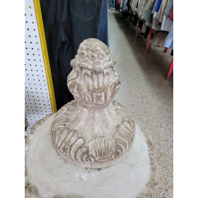 Late 20th Century Vintage Concrete Urns With Rams Heads & Garlands For Sale - Image 5 of 13