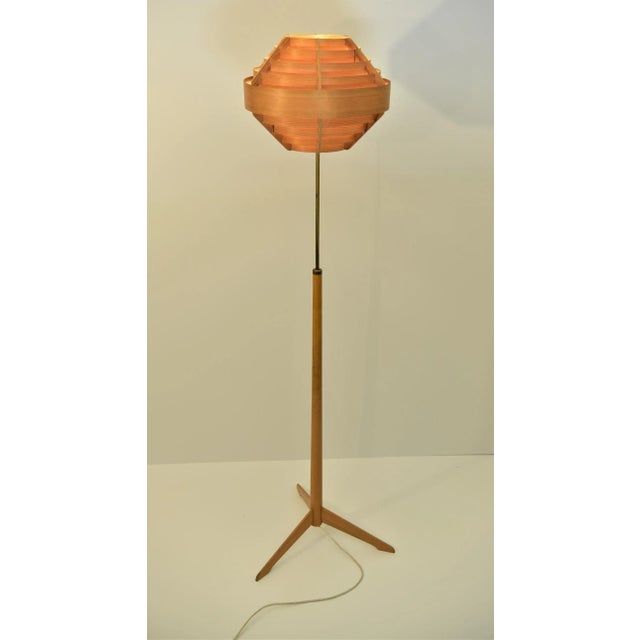 Pine Veneer Floor Lamp Tripod by Hans-Agne Jakobsson, Ellysett for Bergboms G-34 For Sale - Image 3 of 11
