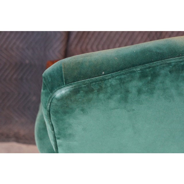 Victorian Revival Carved Mahogany Velvet Upholstered Library Reading Armchair For Sale - Image 16 of 18