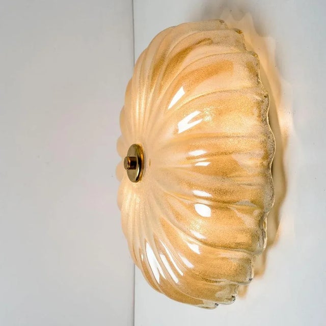 White Amber Murano Glass Flush Mount in the style of Barovier & Toso, 1970s For Sale - Image 8 of 18