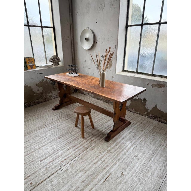 Monastery-Style Pine Farmhouse Table, 1950s For Sale - Image 13 of 18