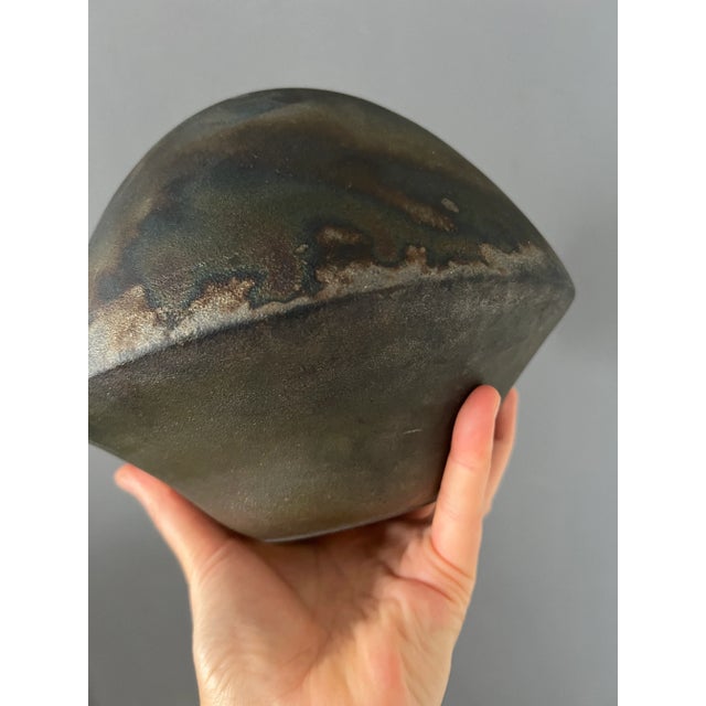 Stephen Gamza Wood Fired Earthenware Vase For Sale - Image 12 of 12