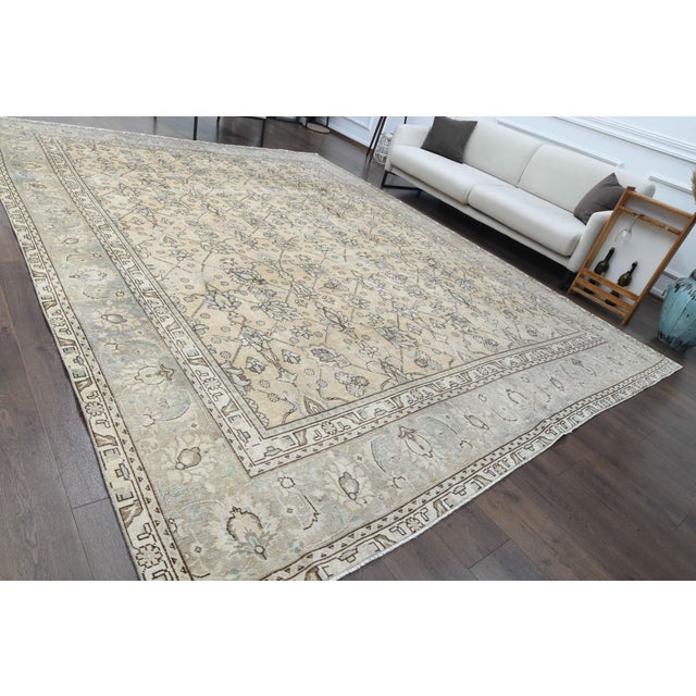 1970s Vintage Persian Handmade Wool Cotton Brown Area Rug For Sale - Image 4 of 11