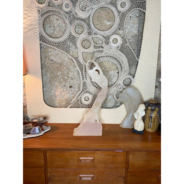 Art Deco 1970s Art Deco Frosted Satin Lucite Dancing Lady Figurine For Sale - Image 3 of 12
