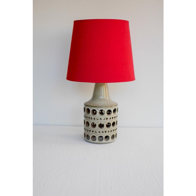 Ceramic table lamp with perforated ceramic by marianne starck for michael andersen & søn a striking vintage ceramic table...
