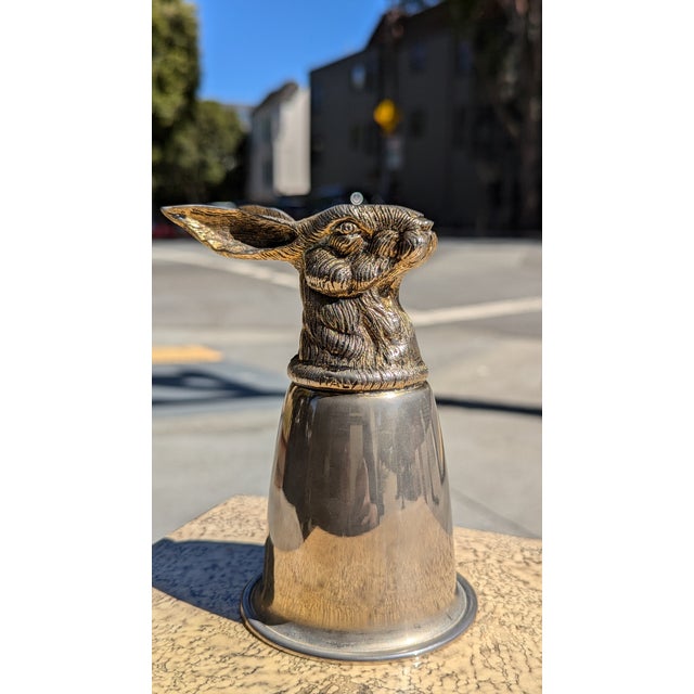 1970s Gucci Silver-Plated Stag Stirrup Cup For Sale - Image 5 of 7