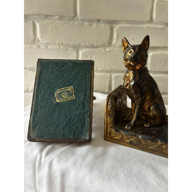 Solid Brass German Shepherd Dog Bookends For Sale In Cleveland - Image 6 of 6