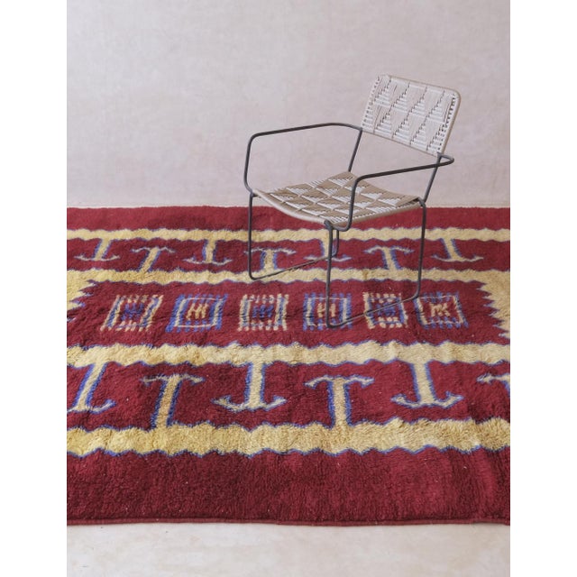 Red Red Contemporary Beni M'Rirt Wool Rug - 9.8 X 7.1 Ft For Sale - Image 8 of 10