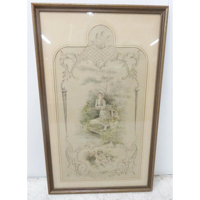 French Painting on Silk For Sale - Image 5 of 5