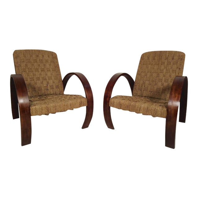 Mid-Century Modern Rope Lounge Chairs in the Style of Bas Van Pelt For Sale