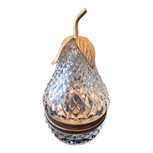 Vintage Mid Century Baccarat Style Crystal Pear Box