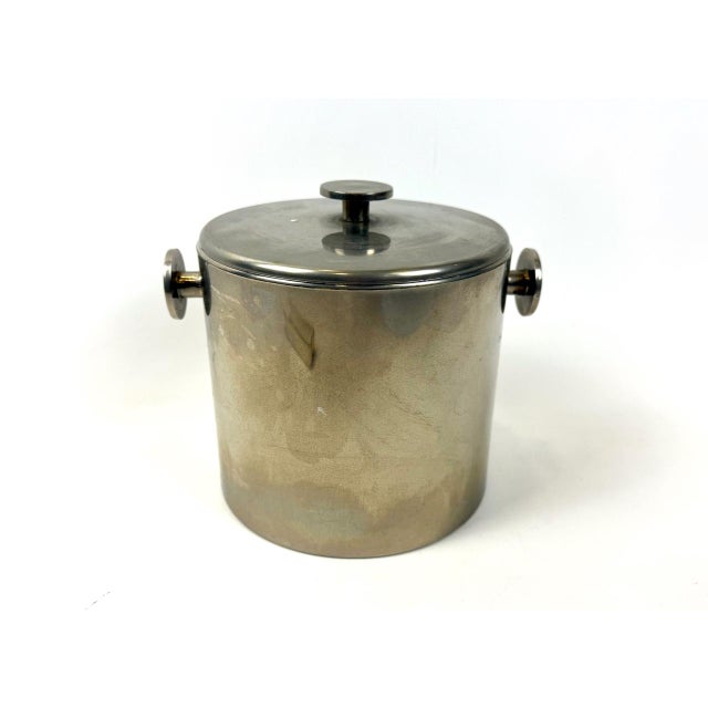 1960s Vintage Ice Bucket with Tongs by Hans Tunwald for Freddotherm, Switzerland, 1960s For Sale - Image 5 of 12