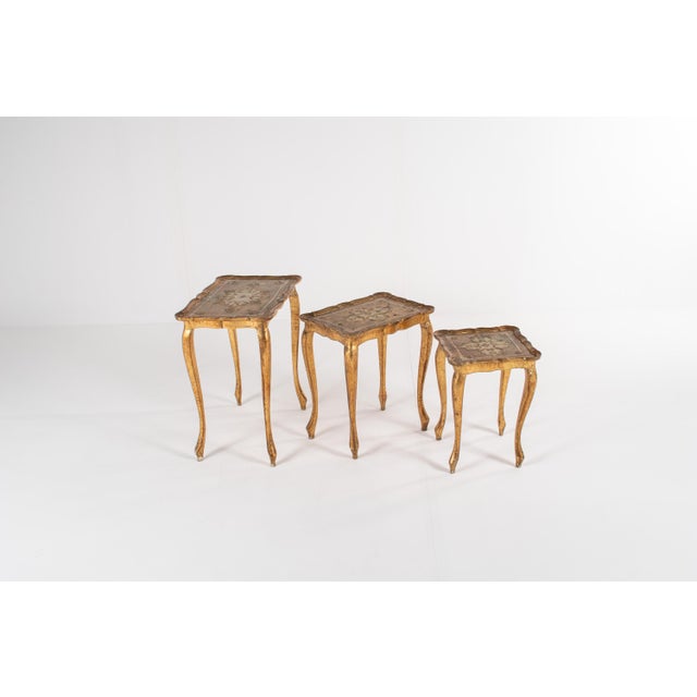 Vintage Italian Florentine Nesting Tables, Set of 3 For Sale - Image 6 of 13