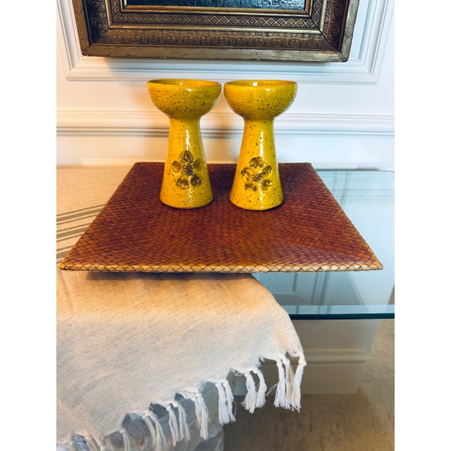 Vintage Woven Leather Tray For Sale - Image 13 of 16