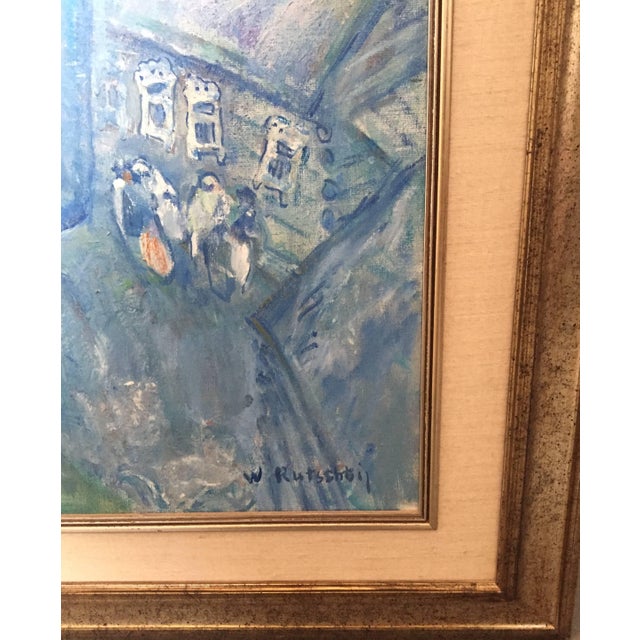 Folk Art Vladimir Rutstein, Shtetl Water Carrier, Judaica Oil Painting For Sale - Image 3 of 5