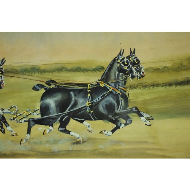 Paint Coaching Watercolour W/ Gouache by h.w Standing 1930 For Sale - Image 7 of 8