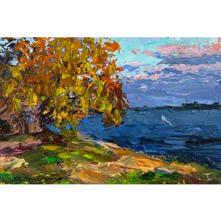 Oil Painting River Bank Serdyuk Boris Petrovich For Sale