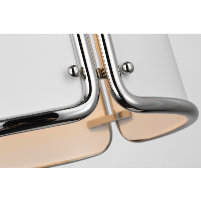 Carrier & Company for Visual Comfort Signature Hastings Small Pendant in Polished Nickel with White Shade For Sale In Houston - Image 6 of 7