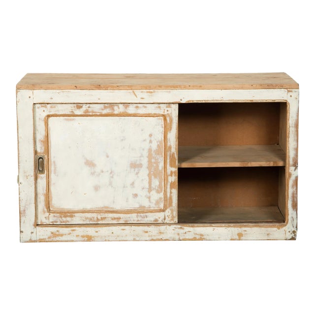 Early 20th Century Vintage Chippy Wood French Cabinet For Sale