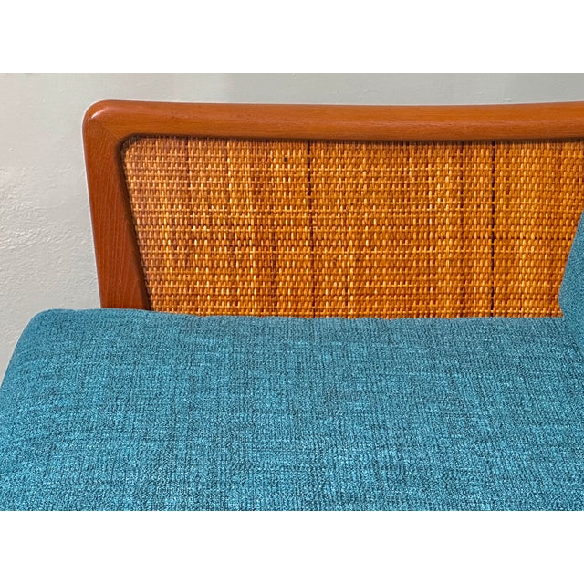 Brown Restored Vintage Teak and Cane Sofa Daybed by Peter Hvidt & Orla Molgaard-Nielsen Fd451 For Sale - Image 8 of 11