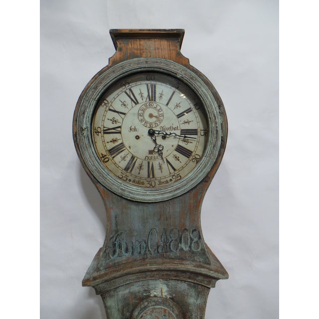 Early 19th Century Mora Clock Swedish 100% Original Paint For Sale - Image 5 of 12