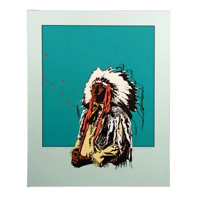Ward Churchill "Sinte Gleska" Hand Signed Fine Art Serigraph 1983 5/40 For Sale