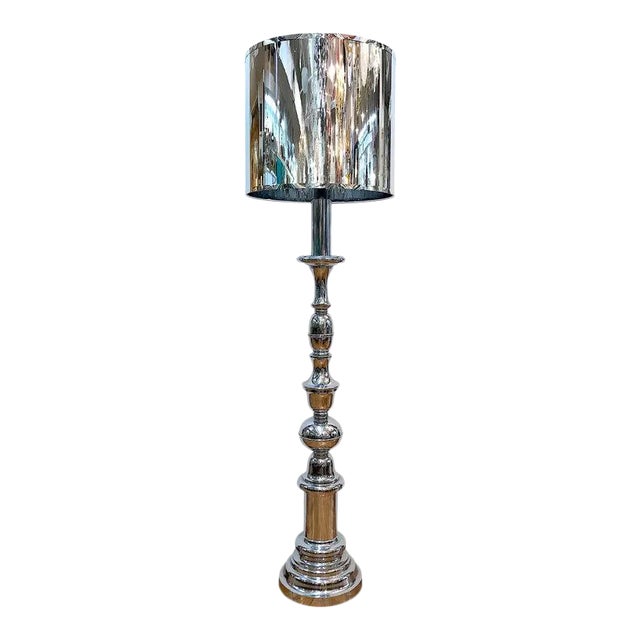 1970s Italian Large "Candlestick" Style Floor Lamp For Sale