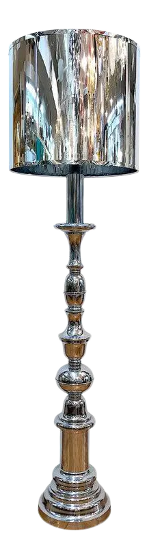 1970s Italian Large "Candlestick" Style Floor Lamp