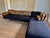 1960's MCM 2-Piece Sectional Sofa Reupholstered in a Luxuriously Soft Black Chenille and a Burnt Orange/Tan/Brown Paisley Cotton Fabric For Sale - Image 4 of 12