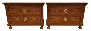 Antique Edwardian Inlaid Mahogany Chests, 1900, Set of 2