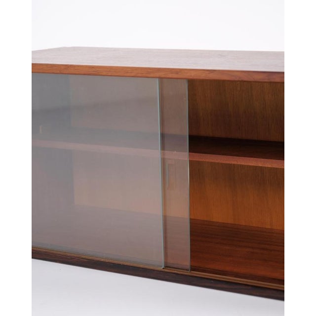 Wall-Mounted Rosewood Cabinet with Glass Doors, 1960s For Sale - Image 6 of 9
