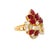 Ruby Diamond 18k Yellow Gold Cluster Cocktail Ring, Size 8 For Sale - Image 4 of 6