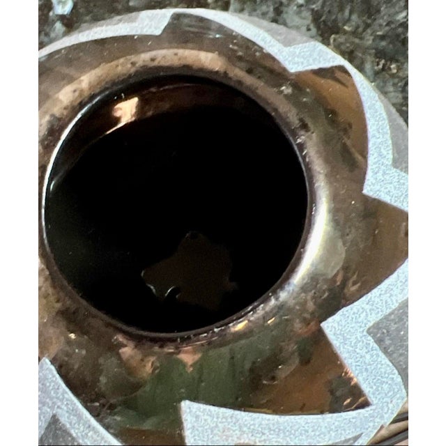 Late 20th Century Craig White Eagle Navajo Studio Pottery Vessel, Bronze Geometric Form For Sale - Image 5 of 8