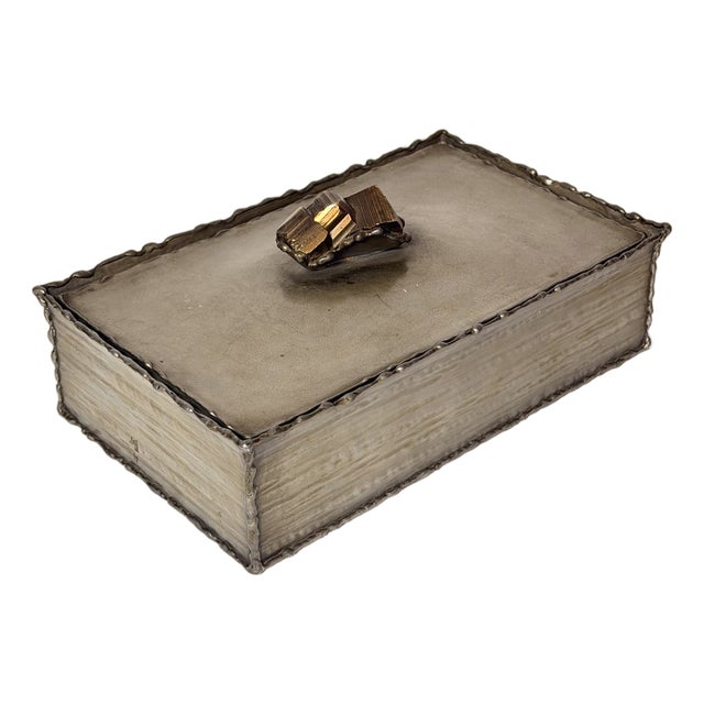 Vintage Handmade Rectangular Pewter Box by Attilio Nani, Italy, 1960s For Sale