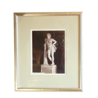 Late 20th Century Classical Marble Statue Framed Photograph For Sale
