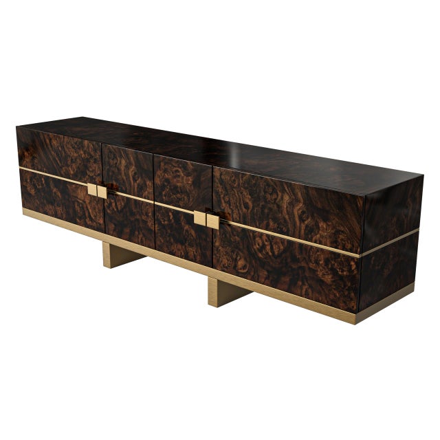 "Goodwood" Credenza With Bronze and Burl Walnut, Handmade Bizimyer Furniture. Unmatched. Unrivalled. Designed by Hasan...