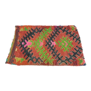 Vintage Green & Orange Thick Woven Turkish Saddle Sack