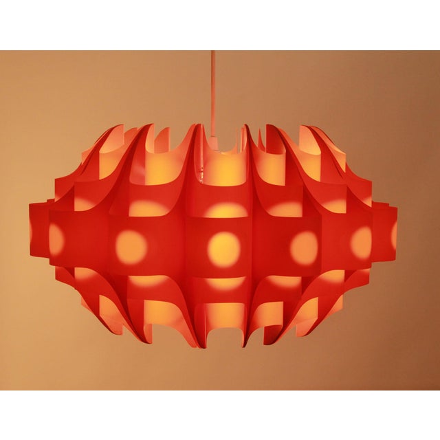 Orange Slatted Lamp, 1970s For Sale - Image 11 of 11