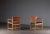 Pair of "Spanish/Hunting" dining chairs model 3238 produced by Frederica Stolefabrik, Denmark, 1960s. Designed by Borge...